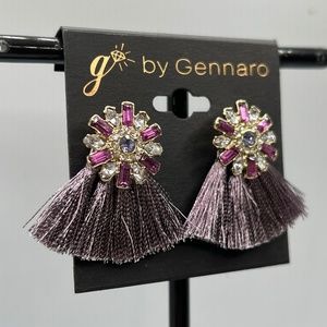 G by Gennaro Earrings $12ea / 3 for $20   Purple Fan Tassel Whimiscal Post